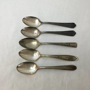 Lot of 5 Silver Plate Spoons Made in the USA